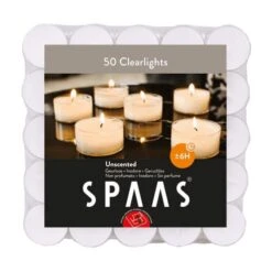 Clearlights Theelichtjes 6 Uren - Transparante Cups - Set Van 50 Stuks