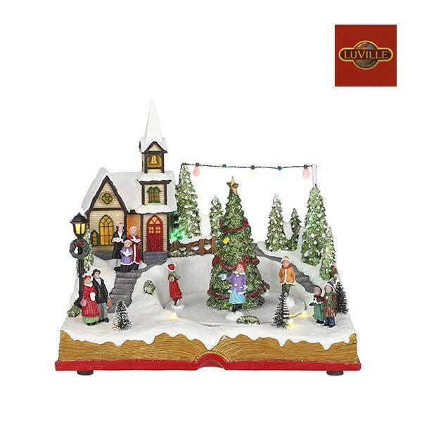 Kerstdorp In Een Boek - 27 × 20 × 24,5 Cm - Afbeelding 2