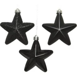 Kerstster - Zwart - Set Van 6 Stuks