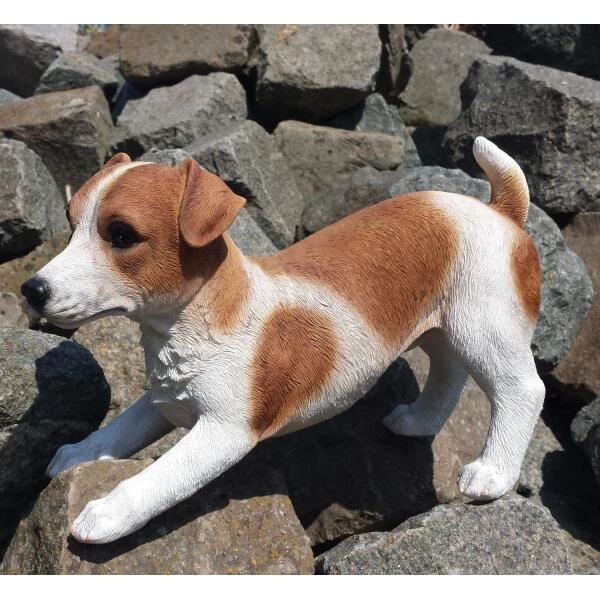 Speelse Jack Russel Levensecht Tuinbeeld - Afbeelding 2