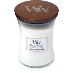 WoodWick Medium Candle - White Tea & Jasmine